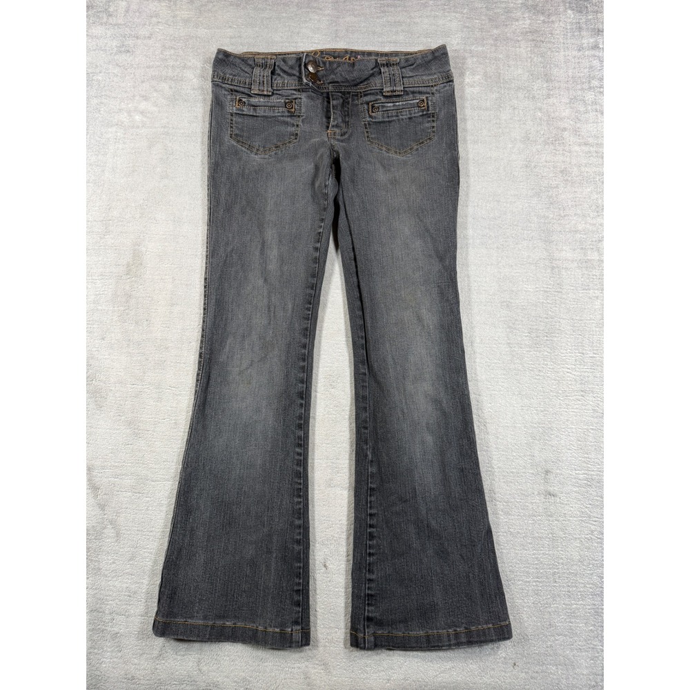 Bongo Jeans Womens 5 Gray Low Rise Stretch Vintage Y2K Flare Bootcut Denim